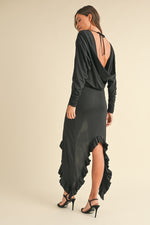 Hazel Blues® |  Mable Backless Asymmetric Ruffle Hem Dress