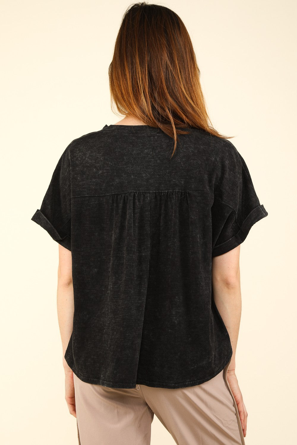Hazel Blues® |  VERY J Nochted Short Sleeve Washed T-Shirt