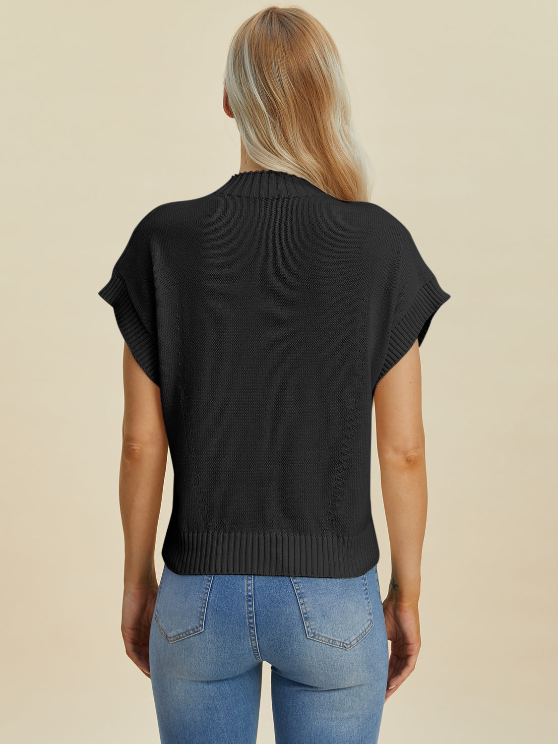 Hazel Blues® |  Double Take Mock Neck Short Sleeve Sweater