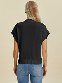 Hazel Blues® |  Double Take Mock Neck Short Sleeve Sweater