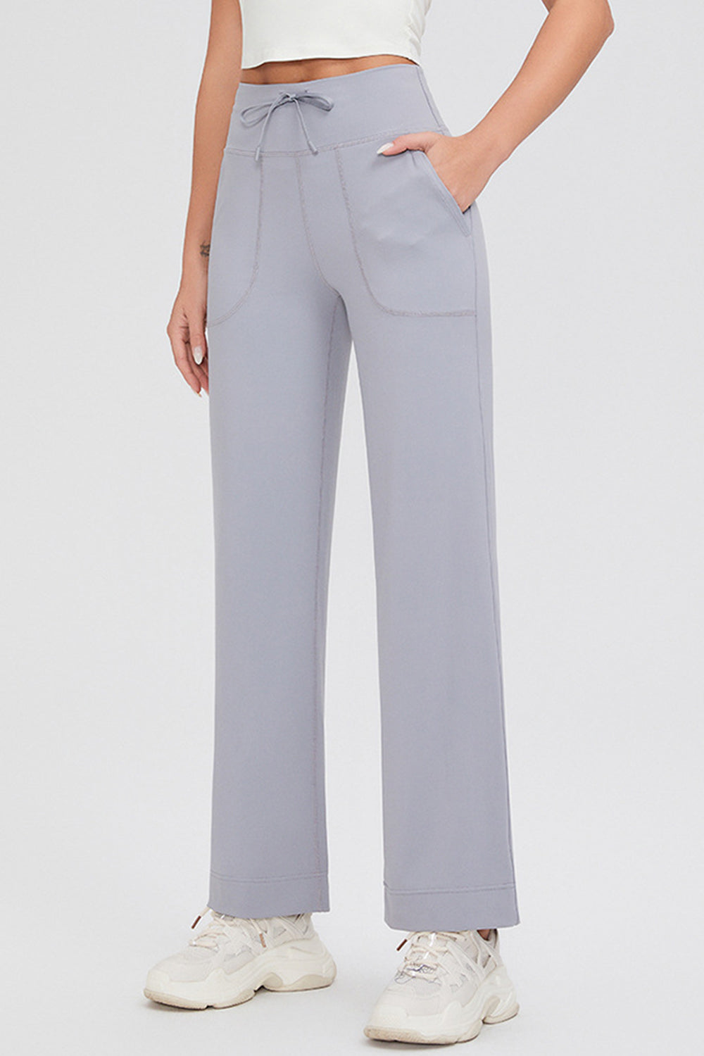 Hazel Blues® |  Basic Bae Drawstring High Waist Pants with Pockets