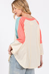 Hazel Blues® |  SAGE + FIG Color Block Curved Hem T-Shirt