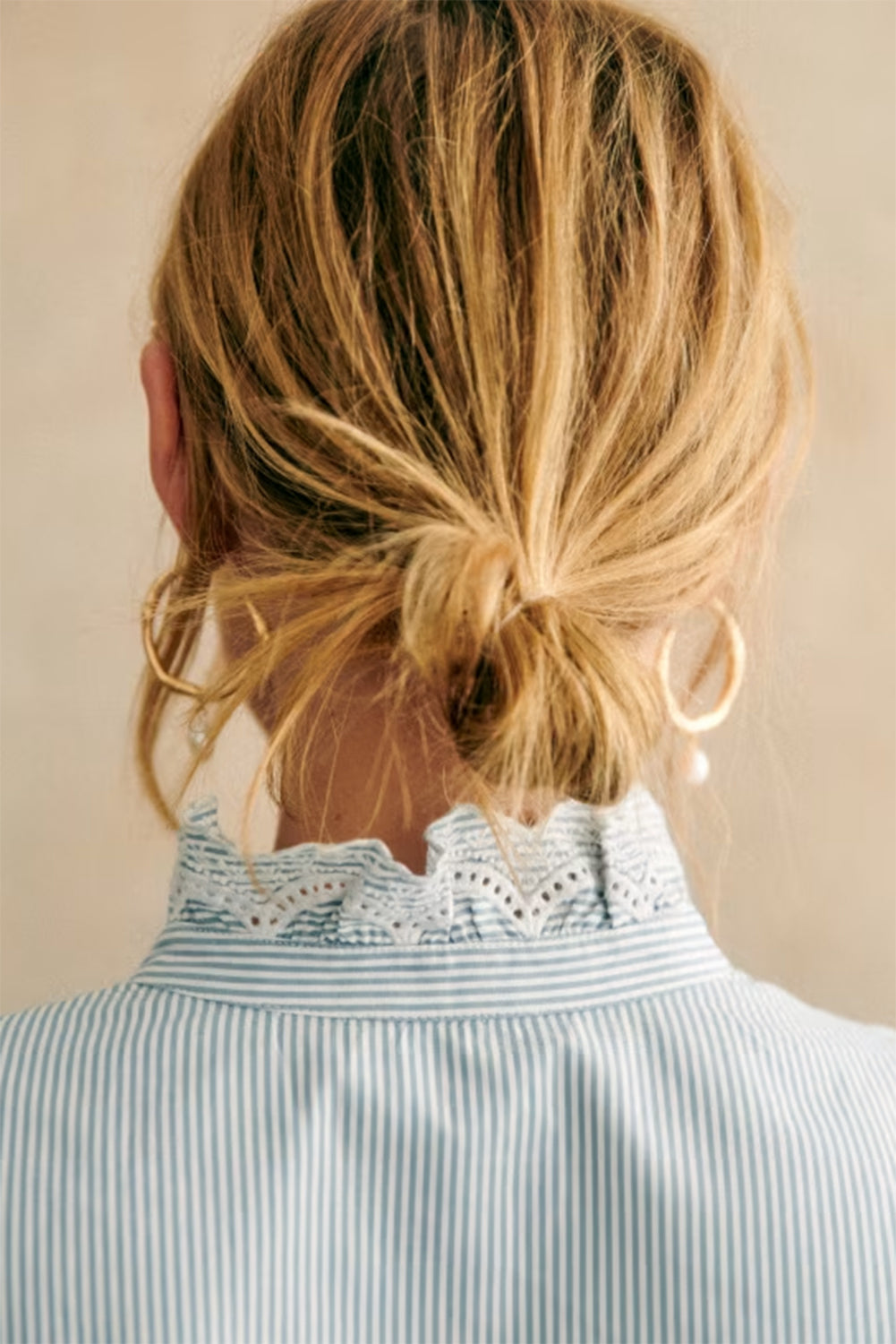 Thea Luna Striped Ruffled Blouse