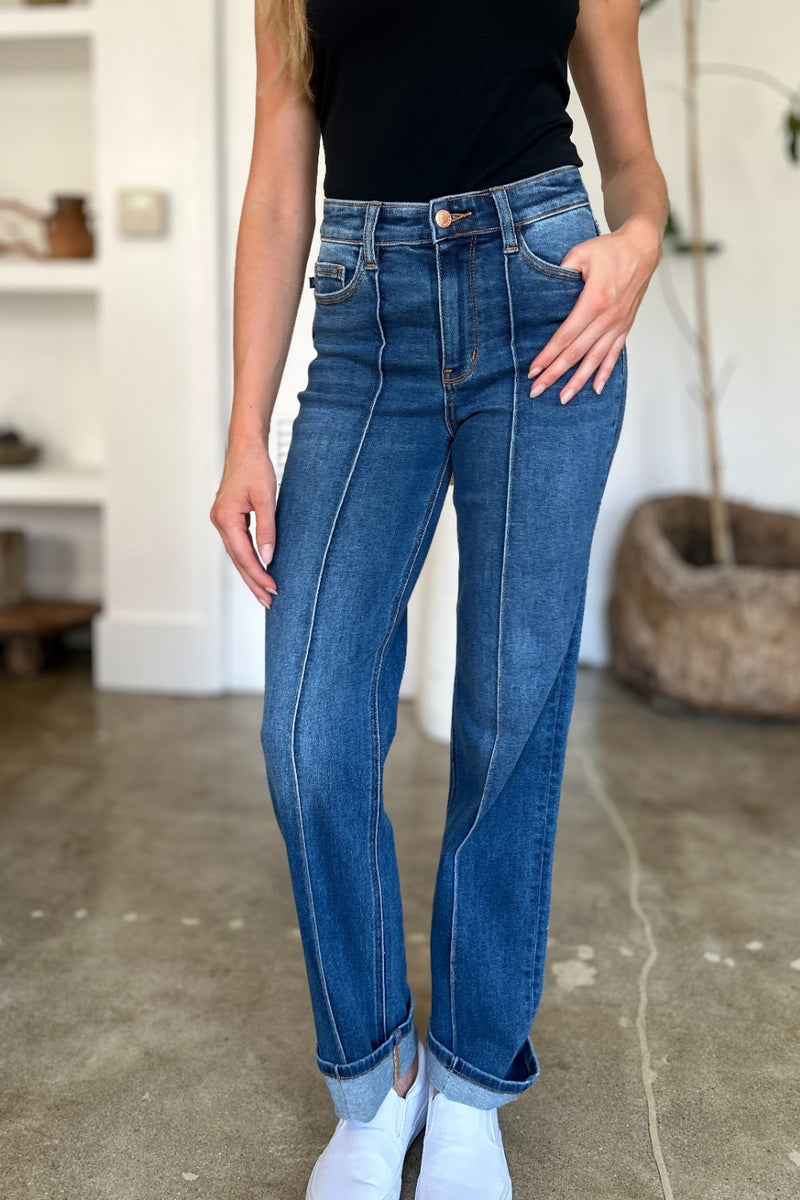 Hazel Blues® |  Judy Blue High Waist Front Seam Detail Straight Jeans