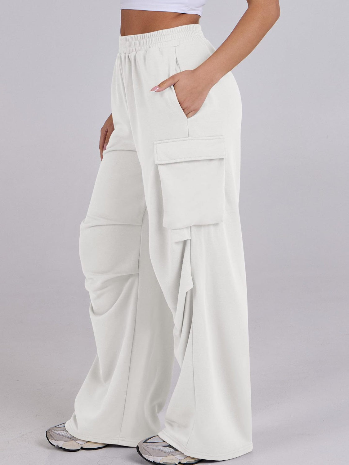 Hazel Blues® |  Elastic Waist Wide Leg Pants with Pockets