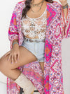 Hazel Blues® | Printed Open Front Longline Cardigan