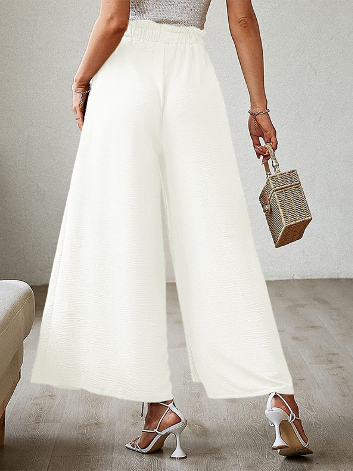 Hazel Blues® |  Tied Slit Wide Leg Pants