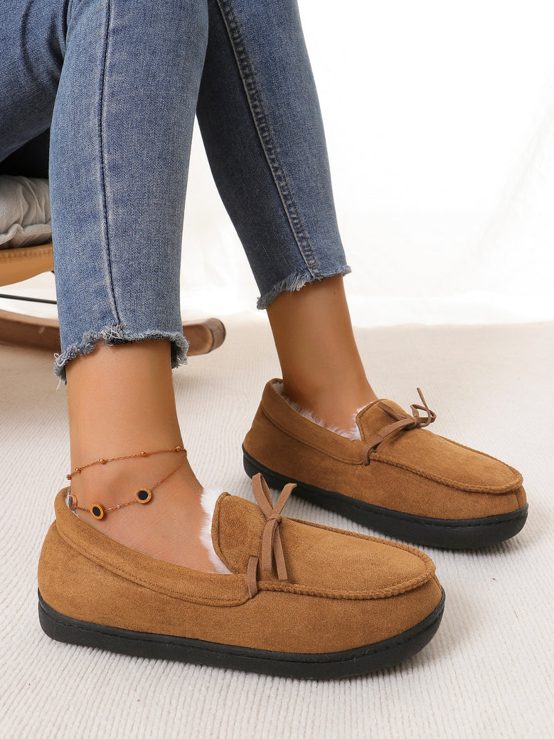 Hazel Blues® |  Bow Round Toe Flat Slip-Ons