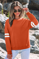 Hazel Blues® |  Evergreen Varsity Striped Detail Drop Shoulder Oversized Sweatshirt