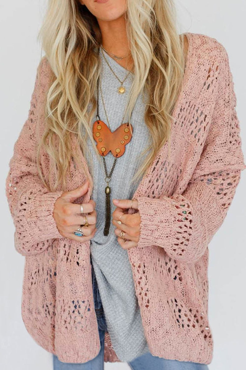 Hazel Blues® |  Openwork Open Front Long Sleeve Cardigan