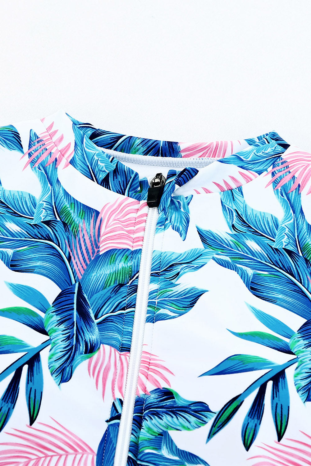 Hazel Blues® |  Printed Notched Half Sleeve One-Piece Swimwear