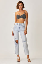 Hazel Blues® |  RISEN High Rise Distressed Relaxed Jeans