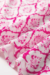 Hazel Blues® |  Pink Western Print Zipped Collar Short Sleeve Summer Blouse Top