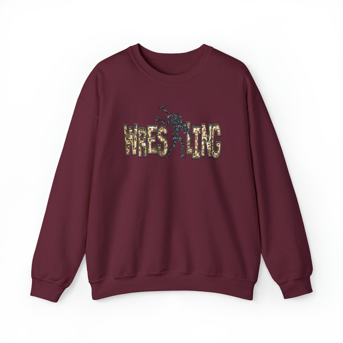 3Blues Designs |   Hazel Blues® |  Wrestling Faux Chenille Sequin Patches Sweatshirt: Gold