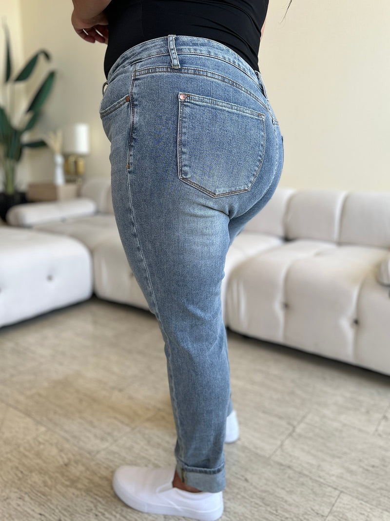 Hazel Blues® |  Judy Blue High Waist Cuff Hem Skinny Jeans