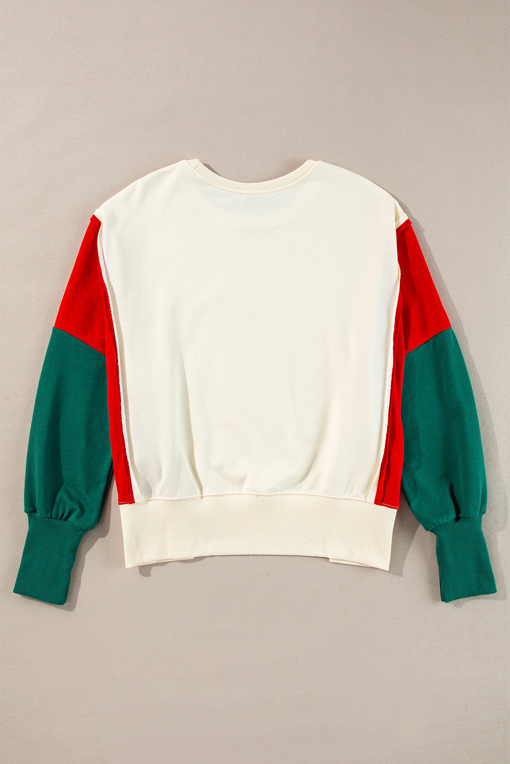 Hazel Blues® |  Color Block Star Side Slit Lantern Sleeve Sweatshirt