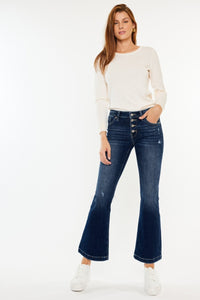 Hazel Blues® |  Kancan Mid Rise Button Fly Flare Jeans