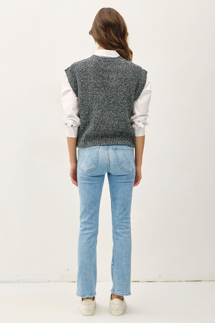 Hazel Blues® |  Be Cool Cable Knit V-Neck Sweater Vest