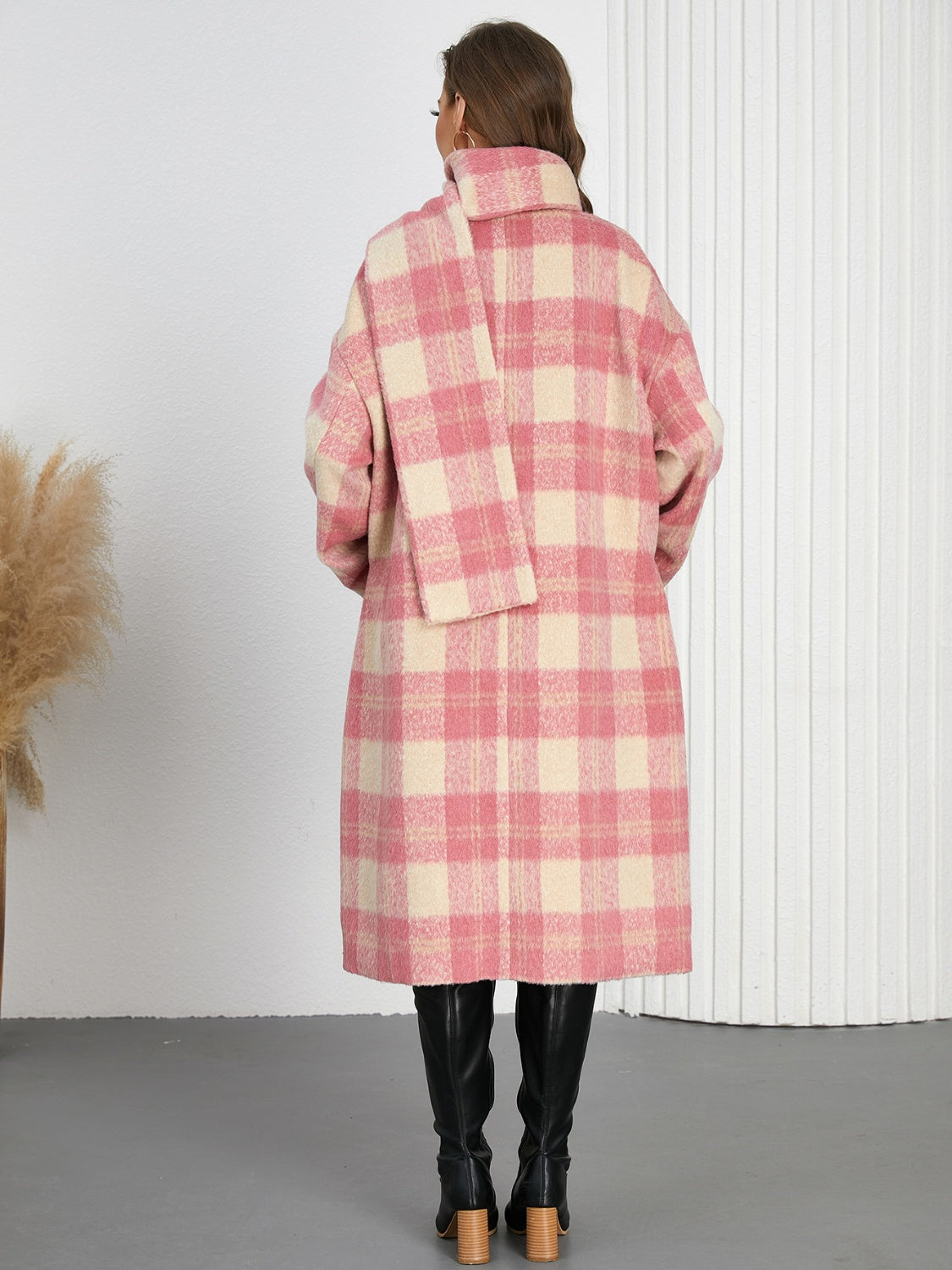 Hazel Blues® |  Plaid Button Up Long Sleeve Coat