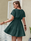 Hazel Blues® | Ruffle Hem V-Neck Short Sleeve Dress