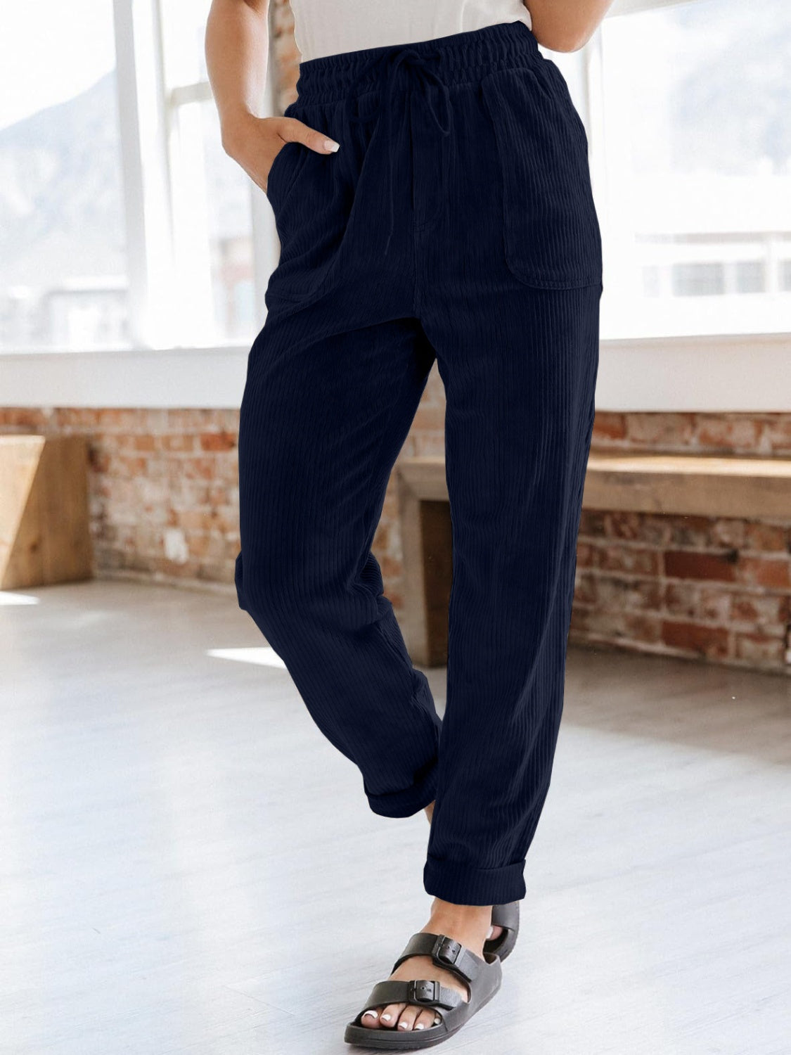 Hazel Blues® |  Drawstring Pants with Pockets