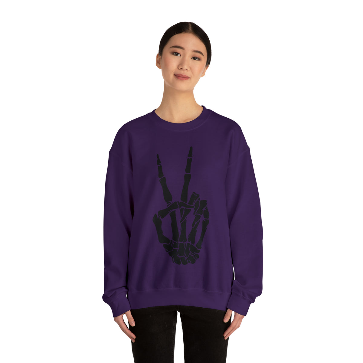 Hazel Blues® |  Peace Skelton Graphic Crewneck Sweatshirt