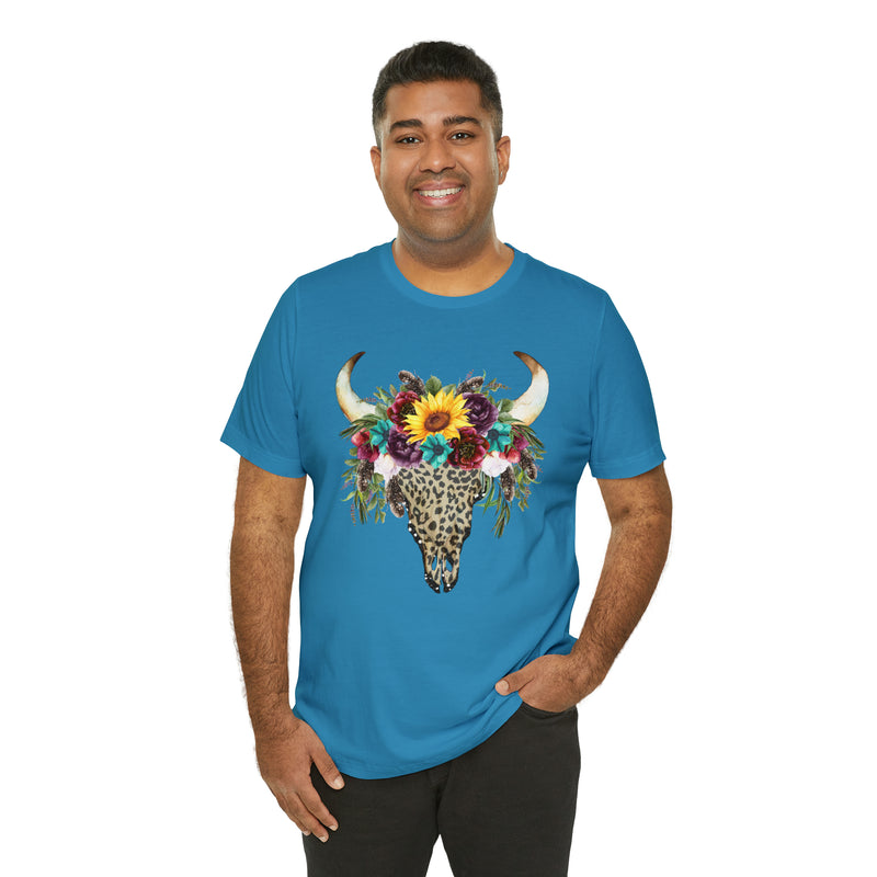 Hazel Blues® |  Leopard Cow Skull Graphic Tee