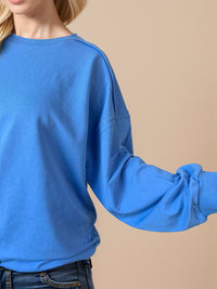 Hazel Blues® |  Exposed Seam Round Neck Long Sleeve Sweatshirt