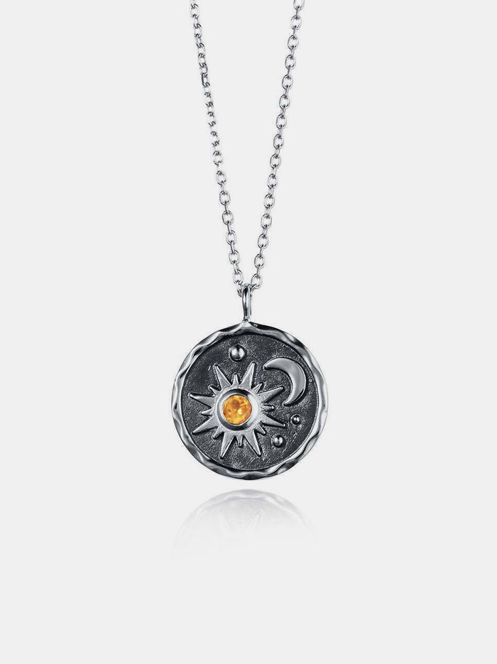 Hazel Blues® |  Alloy Inland Zircon Sun & Moon Necklace