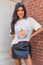 Hazel Blues® |  White SPOOKY Pumpkin Print Round Neck Halloween T Shirt