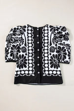 Hazel Blues® |  Printed Round Neck Half Sleeve Blouse
