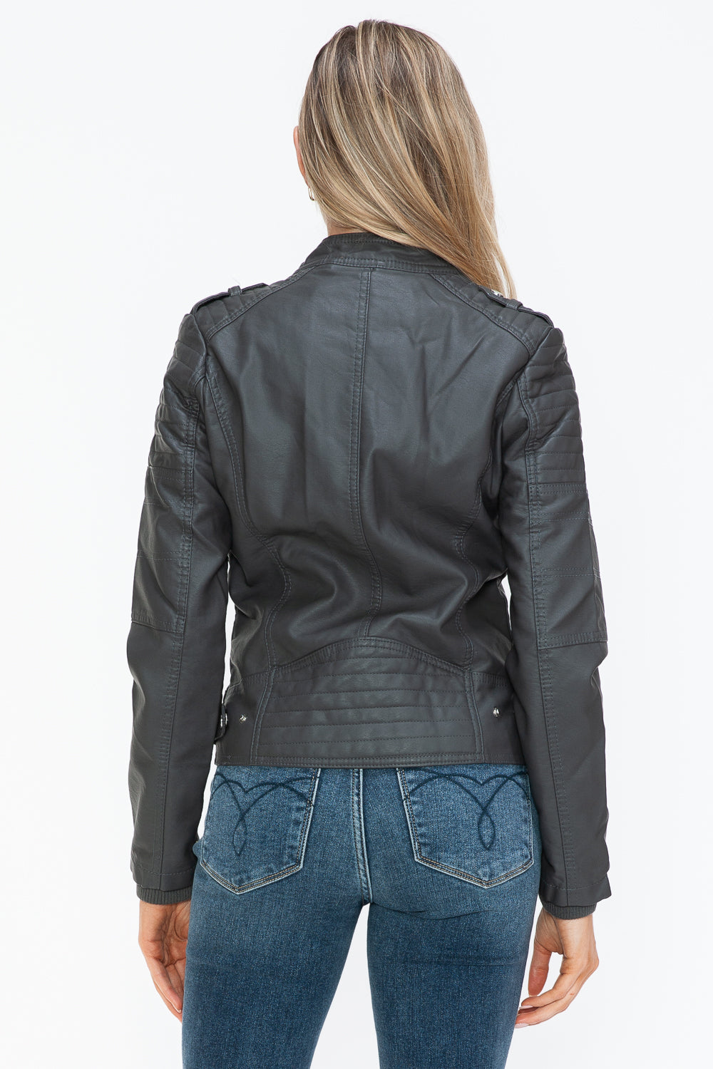 Hazel Blues® |  Snobbish PU Leather Biker Jacket with Side Zip Pockets