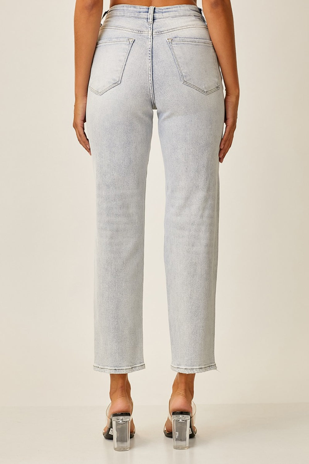 Hazel Blues® |  RISEN High Rise Distressed Relaxed Jeans
