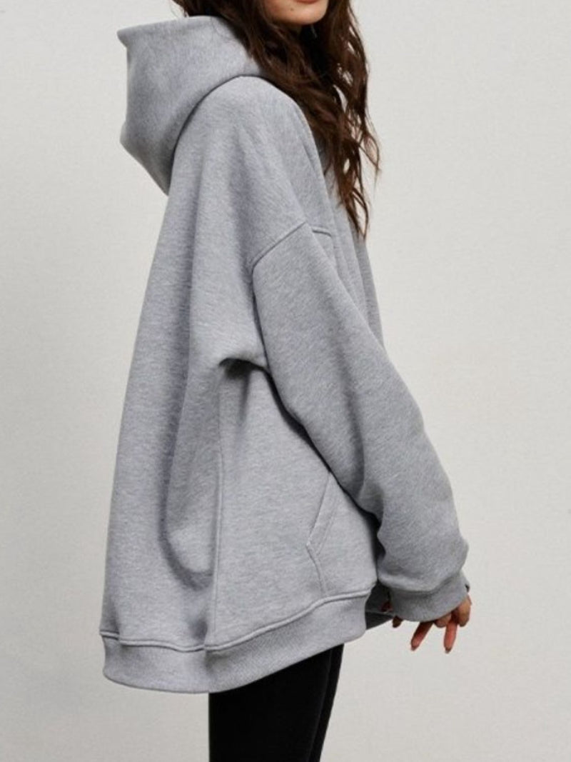 Hazel Blues® |  Pocketed Dropped Shoulder Long Sleeve Hoodie