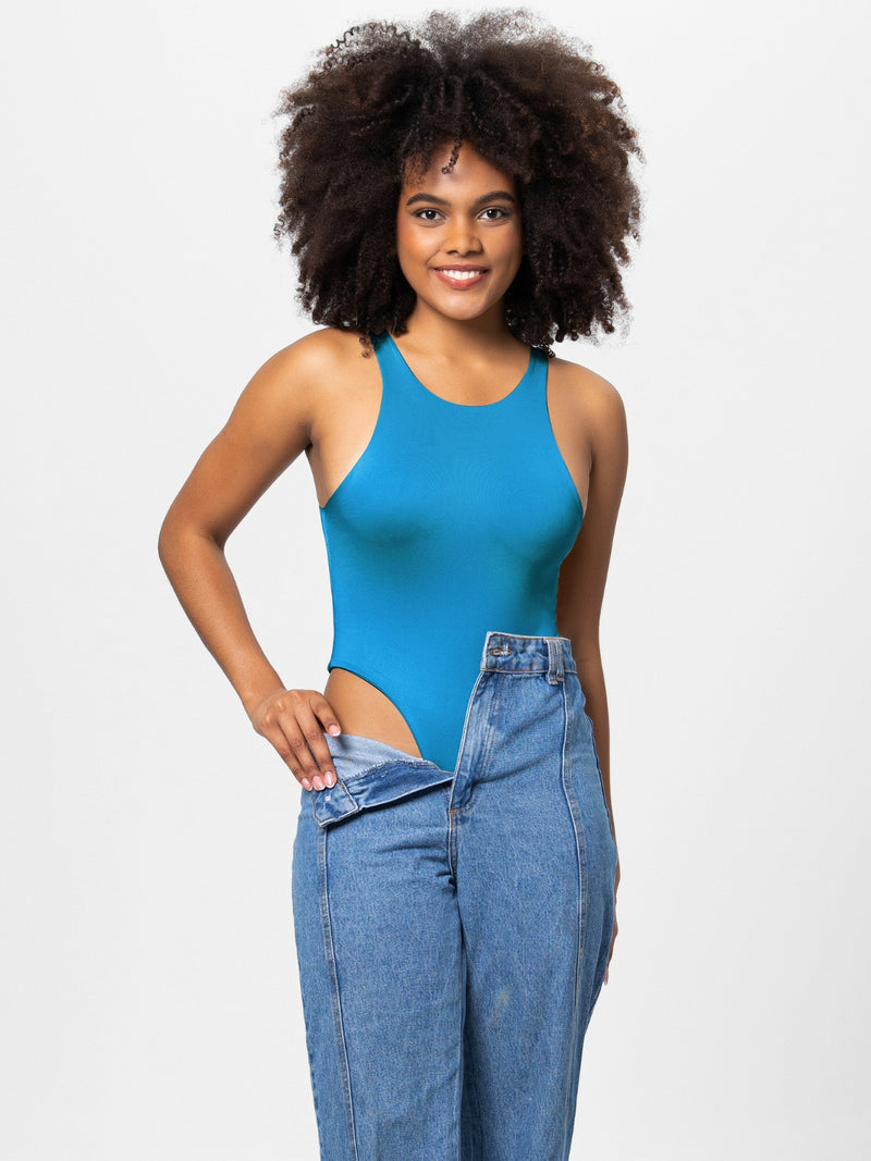 Hazel Blues® |  Round Neck Wide Strap Bodysuit