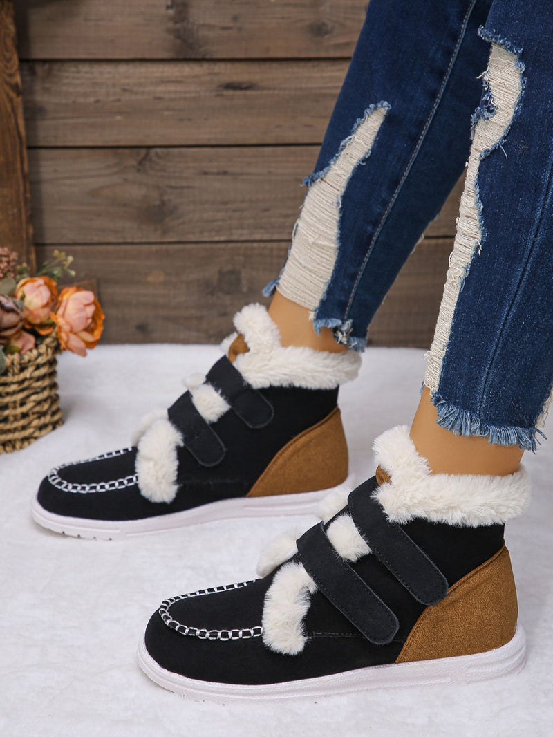 Hazel Blues® |  Faux Fur Round Toe Flat Boots