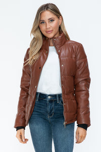 Hazel Blues® |  YMI Pocketed Zip Up Turtleneck Puffer Jacket