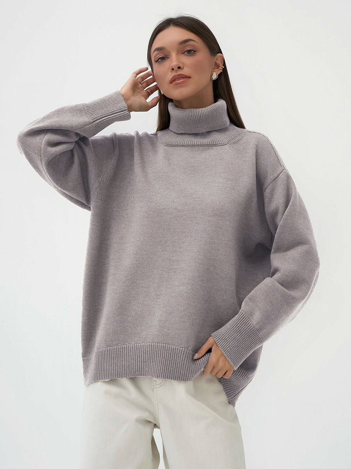 Hazel Blues® |  Turtleneck Long Sleeve Sweater