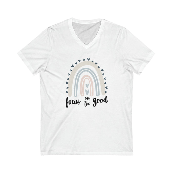 Hazel Blues® |  Focus on the Good Graphic V-Neck Tee