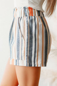 Hazel Blues® |  Striped Elastic Waist Shorts