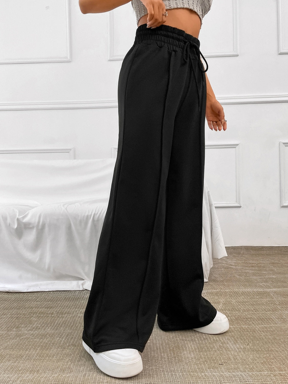 Hazel Blues® |  Honey Drawstring Elastic Waist Wide Leg Pants