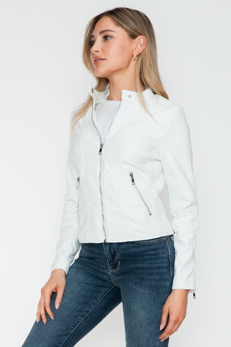 Hazel Blues® |  Snobbish PU Leather Zip Up Jacket with Pockets