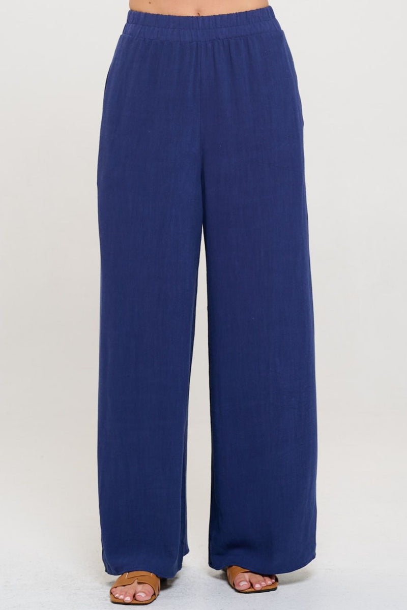 Hazel Blues® |  RENEE C Linen Wide Leg Pants with Pockets