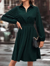 Hazel Blues® |  Smocked Johnny Collar Long Sleeve Dress