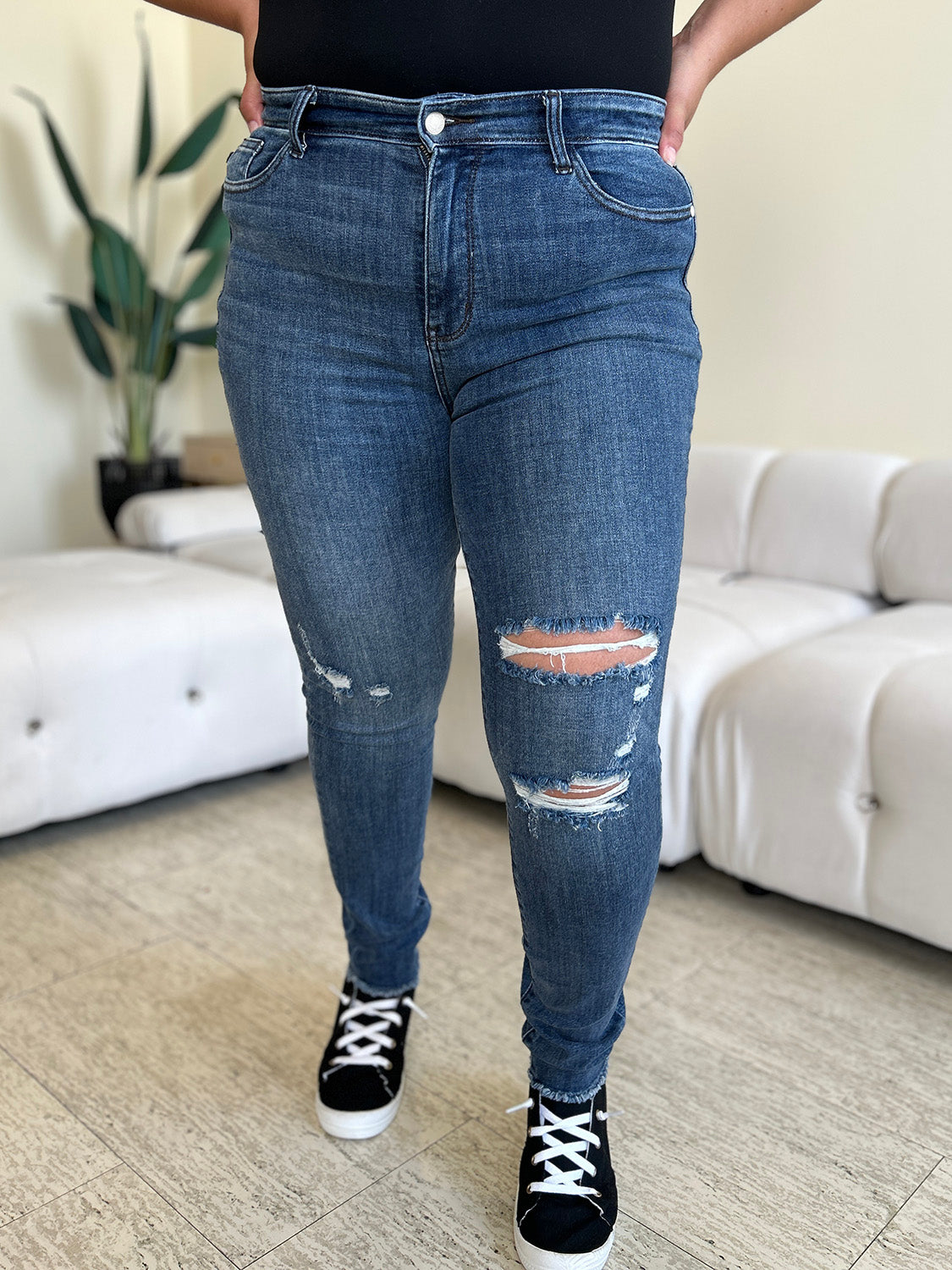 Hazel Blues® |  Judy Blue High Waist Distressed Skinny Jeans