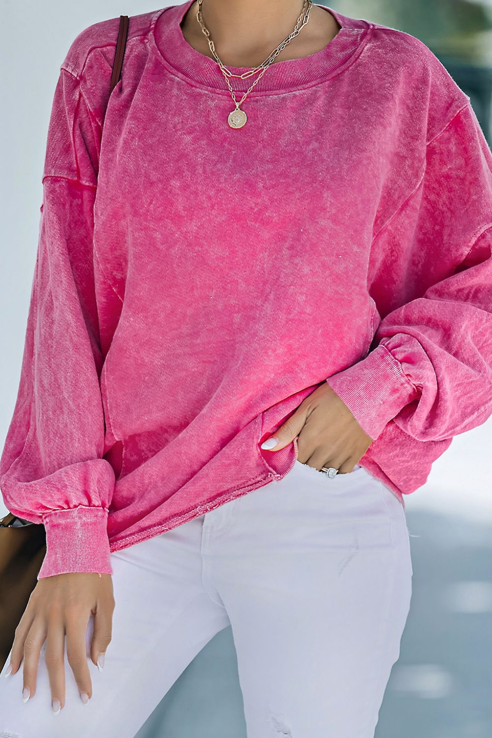 Round Neck Long Sleeve Sweatshirt