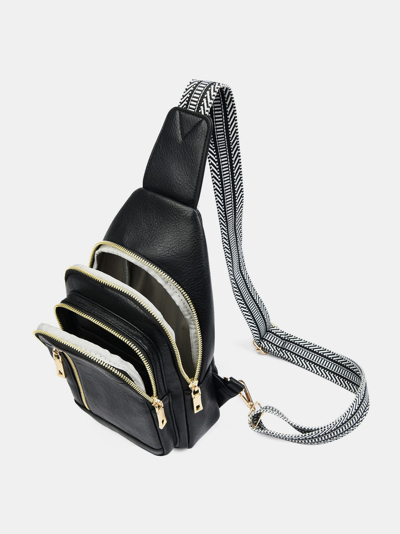 Hazel Blues® |  PU Leather Adjustable Strap Crossbody Bag