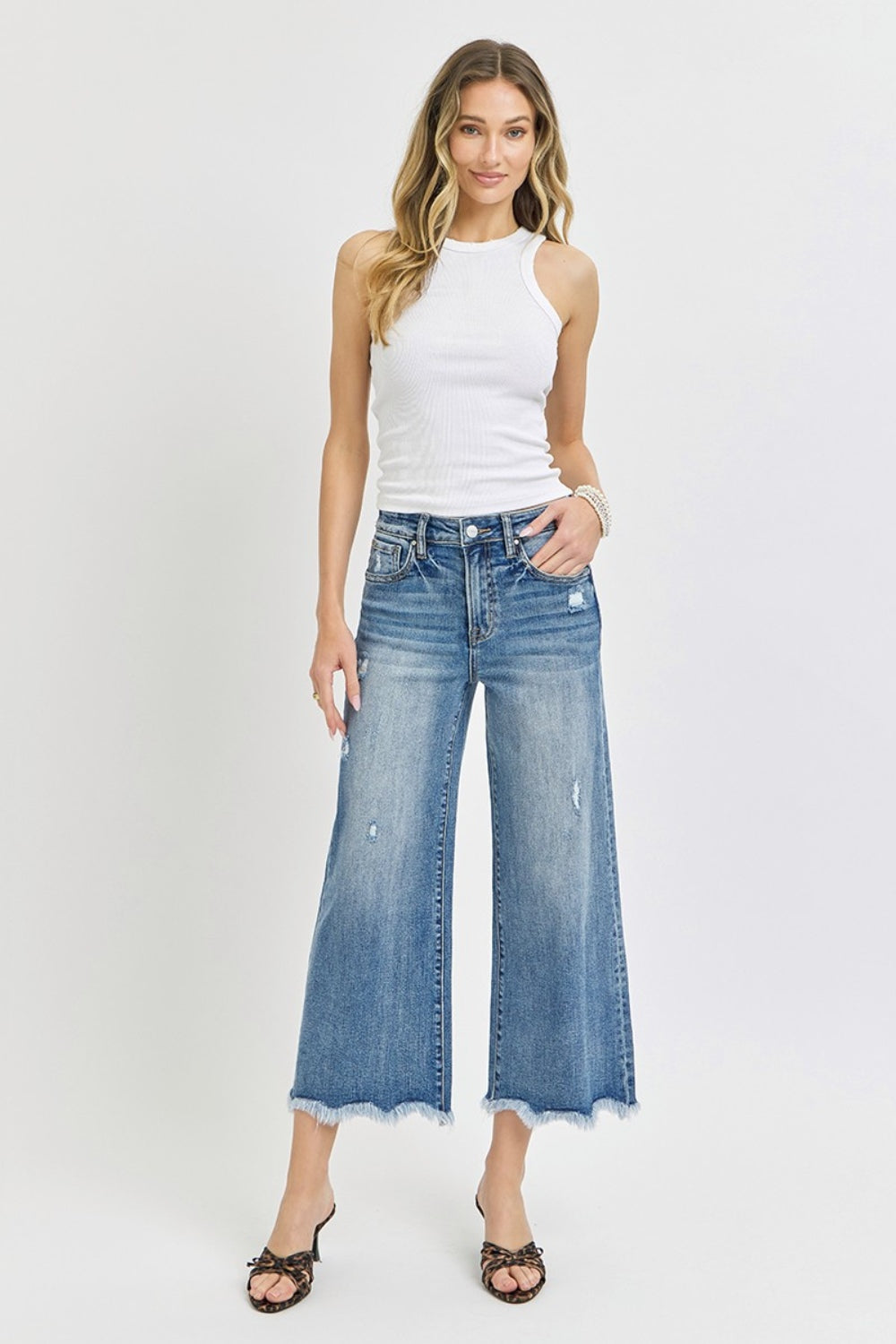 Hazel Blues® |  Risen High Rise Cropped Flare Jeans