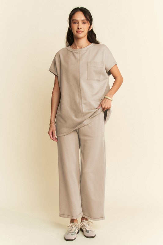 Hazel Blues® |  Davi & Dani Round Neck Short Sleeve Top and Pants Set