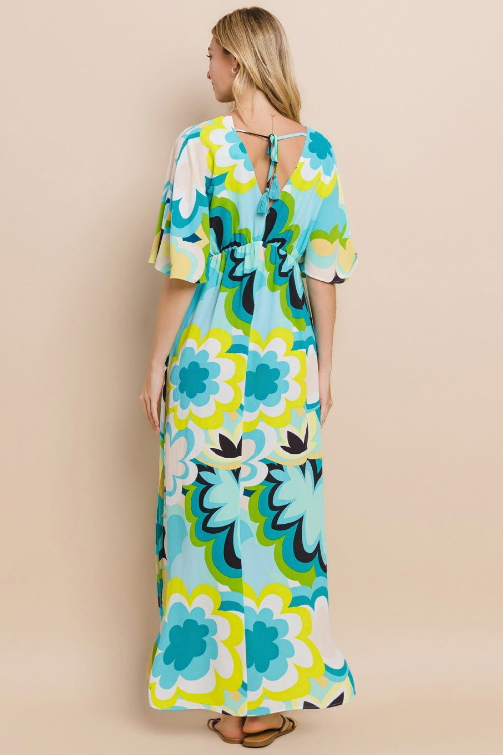 Hazel Blues® |  ODDI Floral Printed Slit Maxi Dress